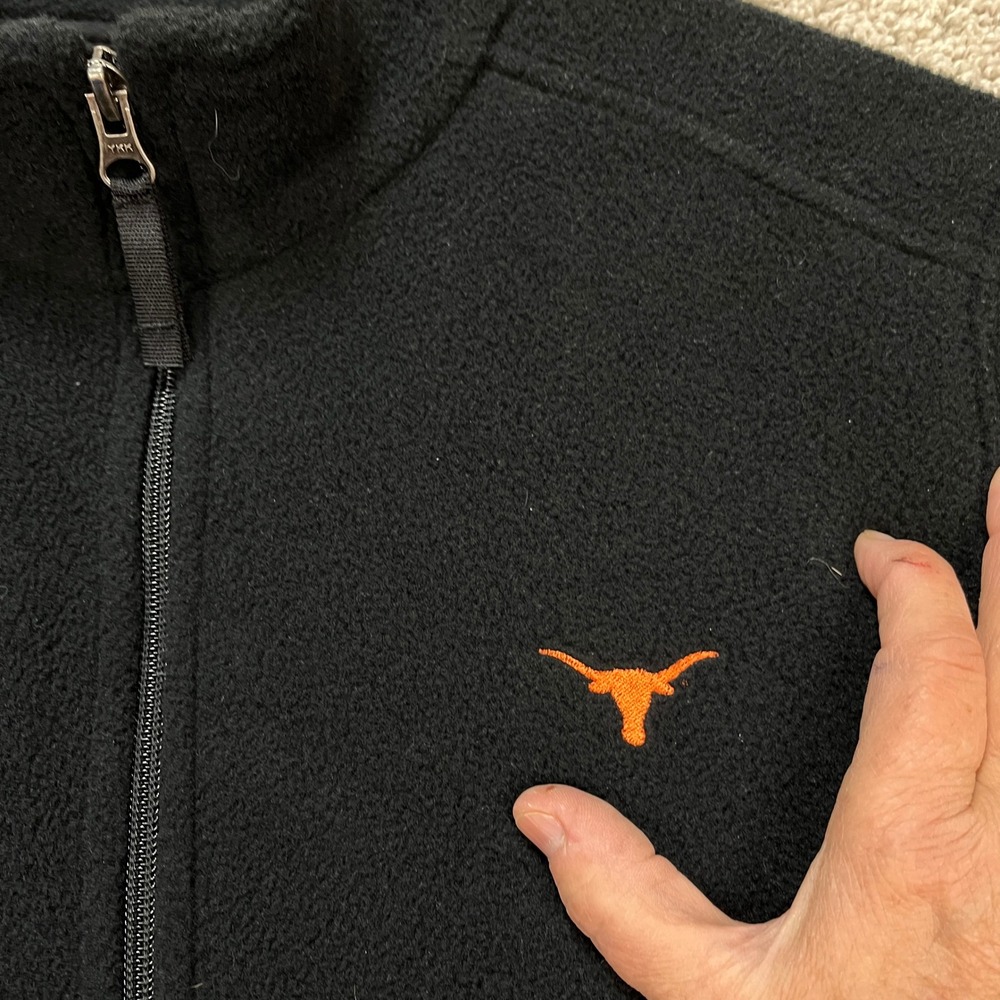 University of Texas Lands End Jacket Women Large 14-16 Black Fleece Longhorns - Picture 6 of 13
